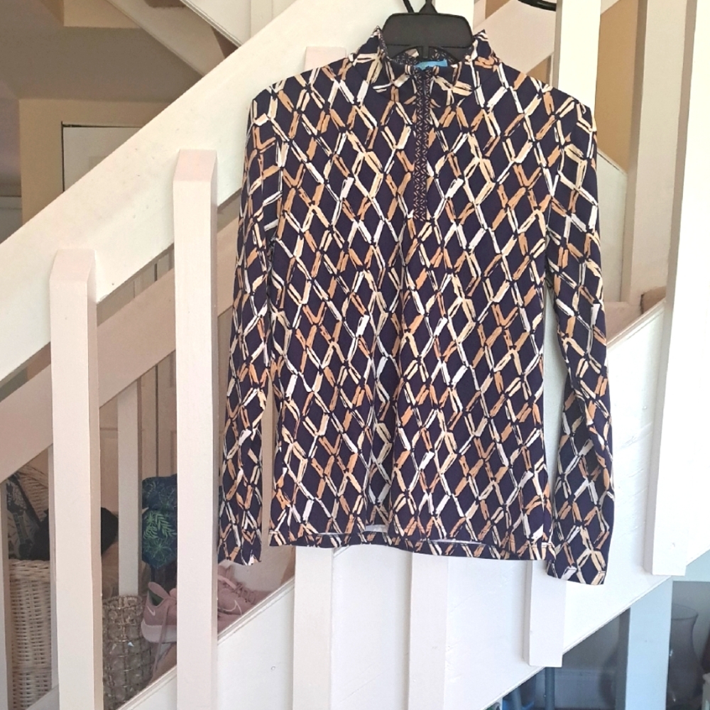 J. Mclaughlin Bamboo Geometric Patterned Long Sle… - image 1